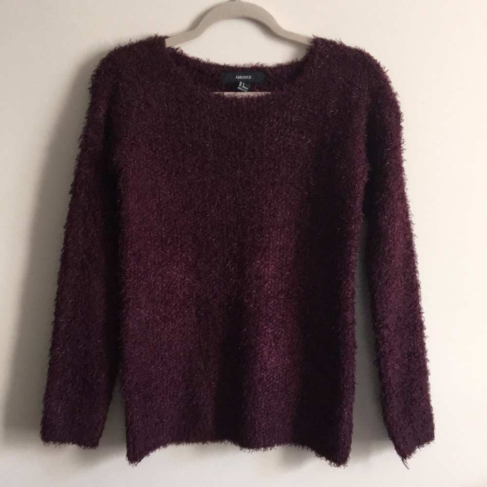 Fuzzy Plum Sweater
